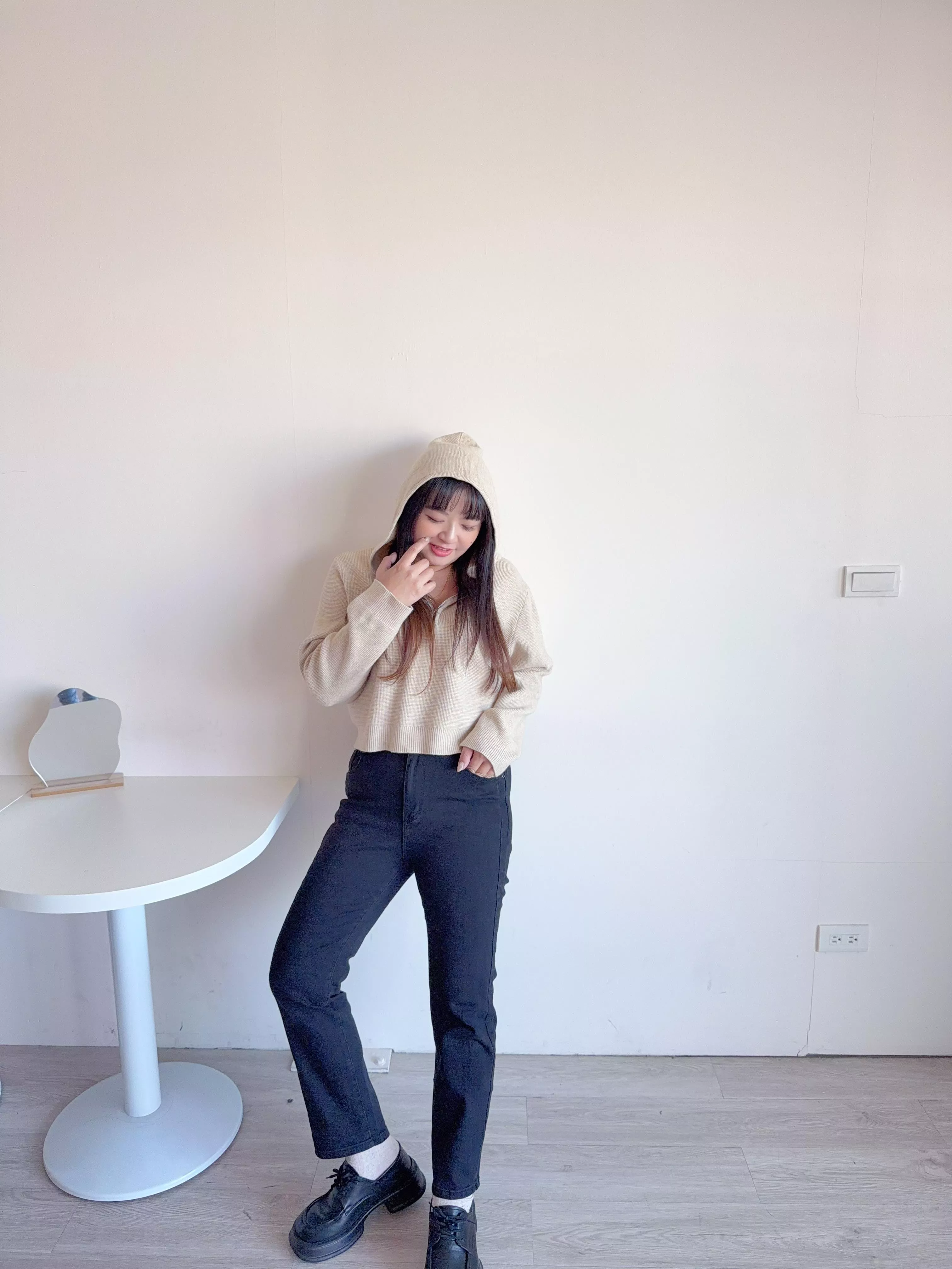 黑標側車線直筒褲