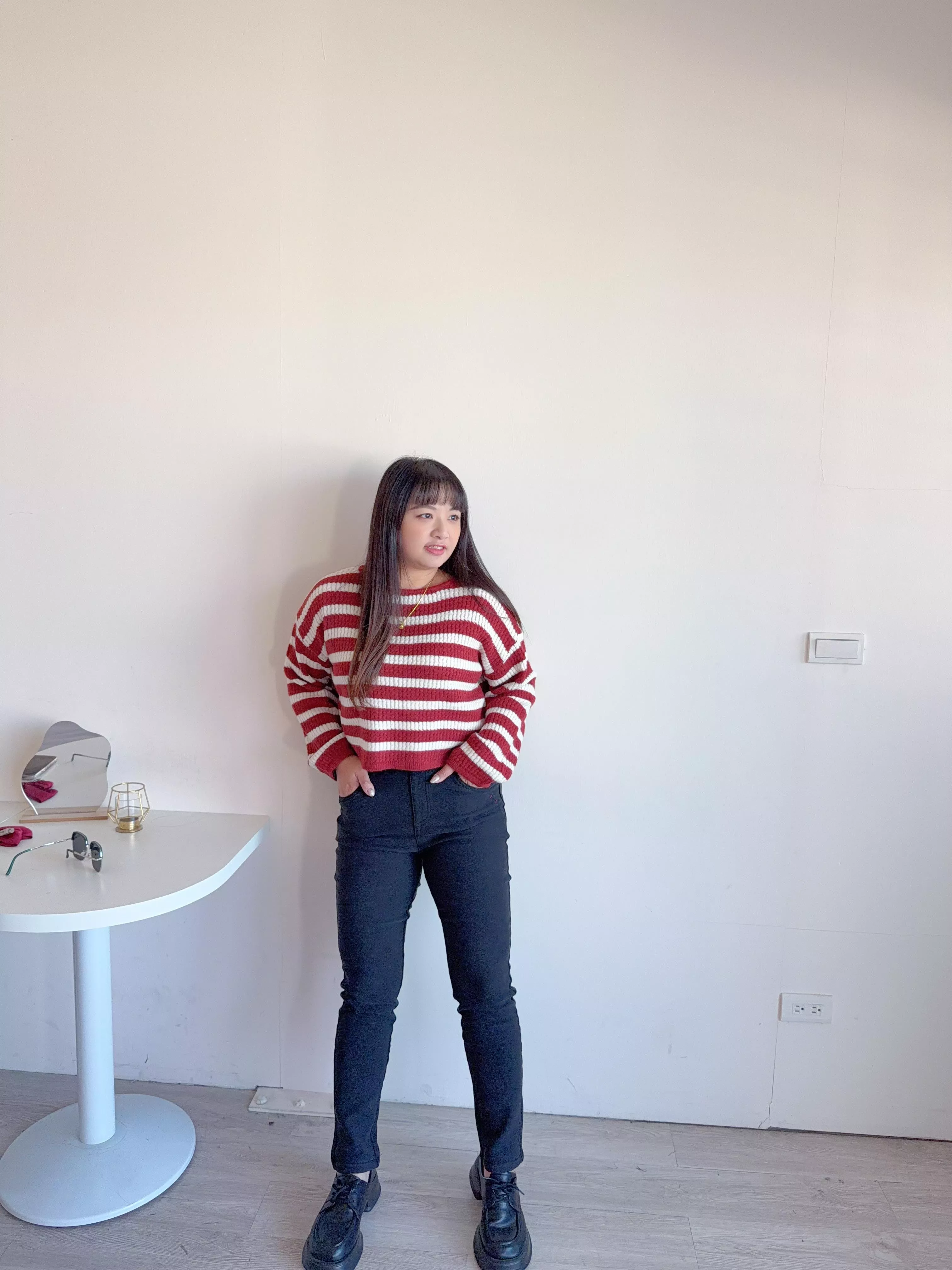 鬆緊厚磅小腳褲