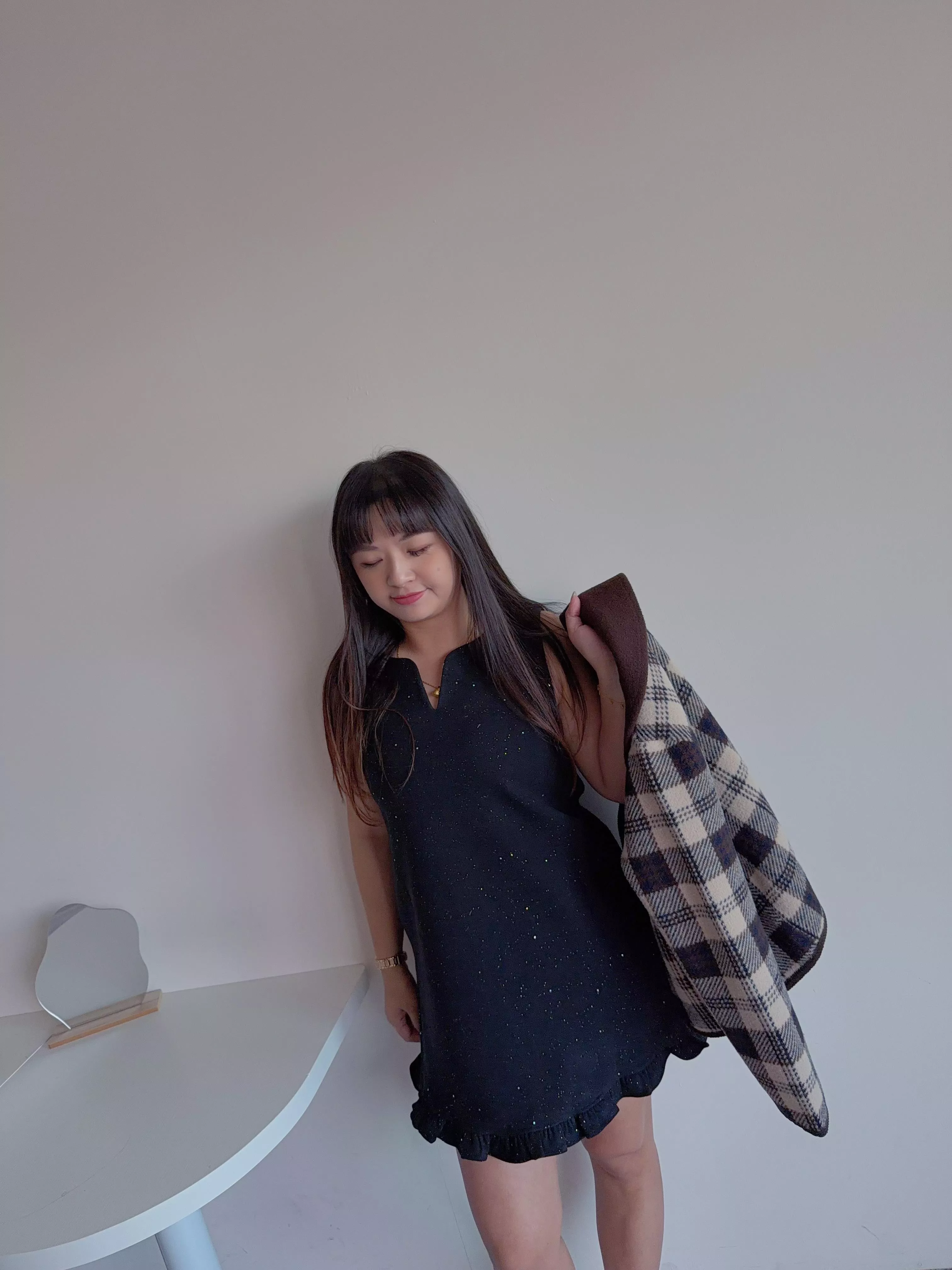 細閃V領背心洋裝