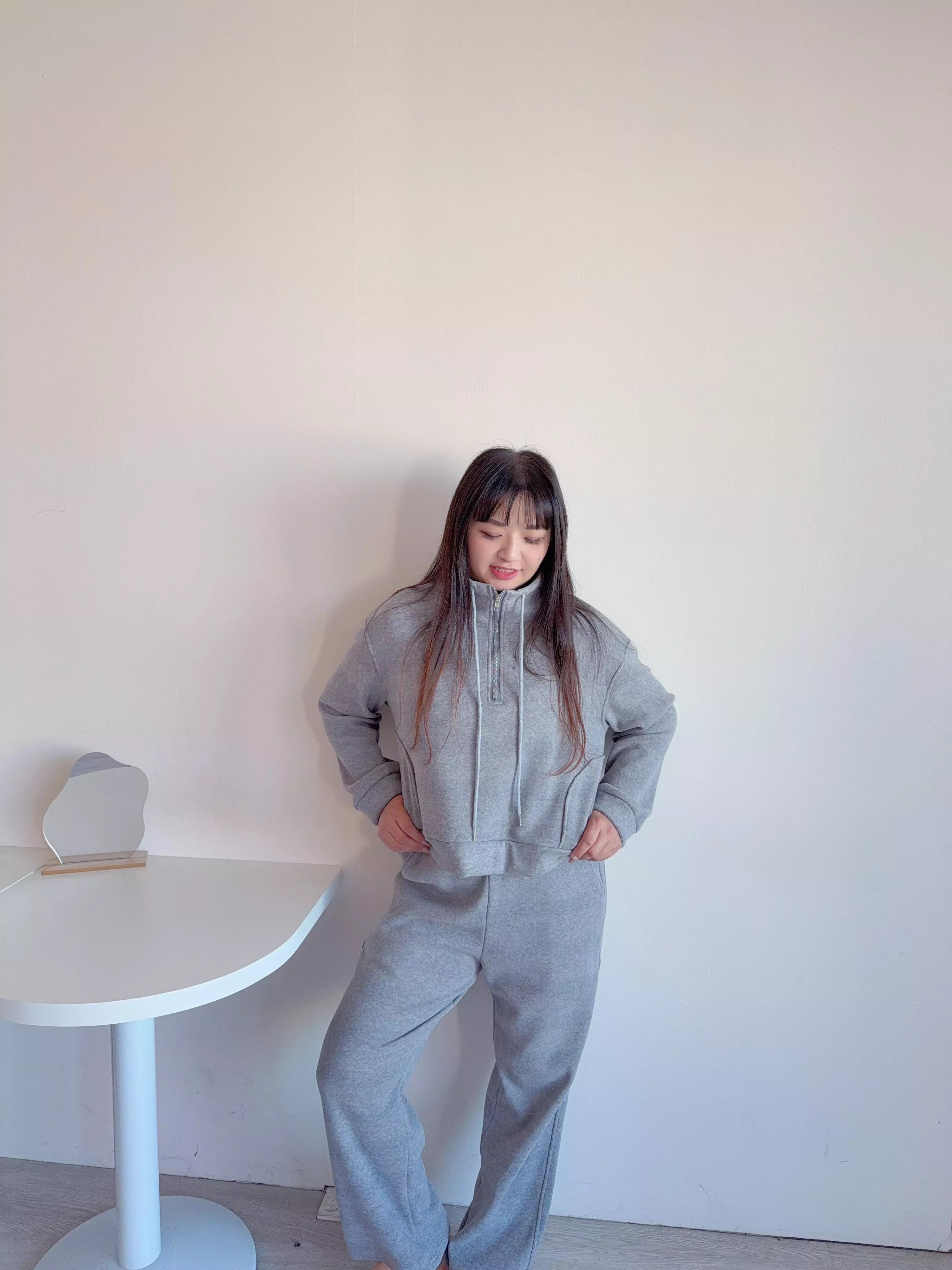 Polo領休閒刷絨套裝