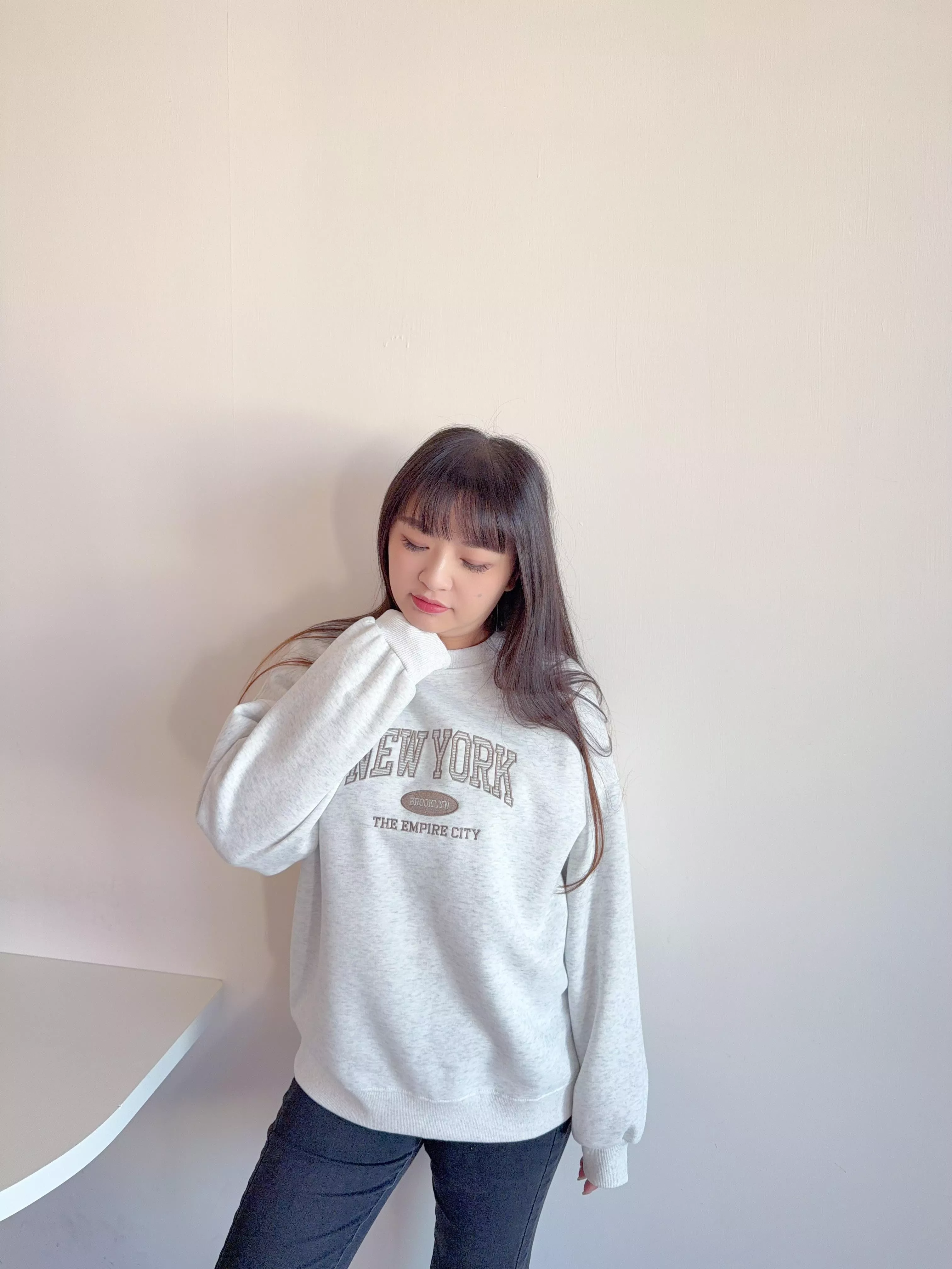 美式刺繡字母長版Tee