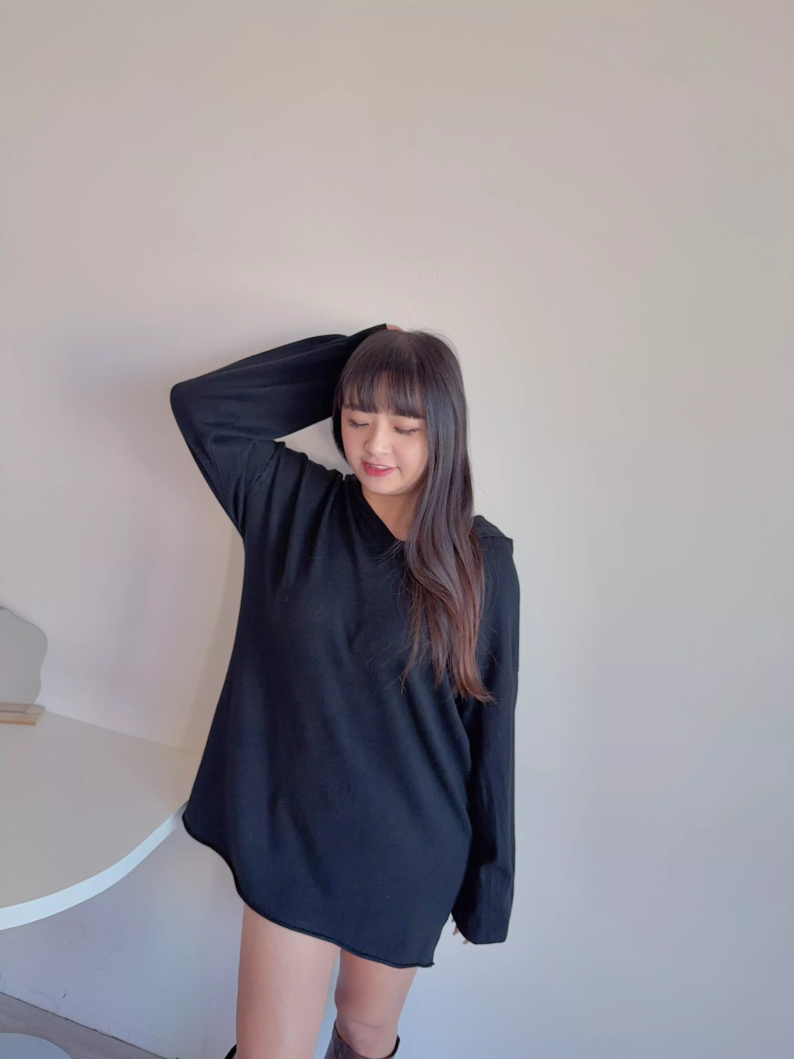 連帽包芯紗長版上衣