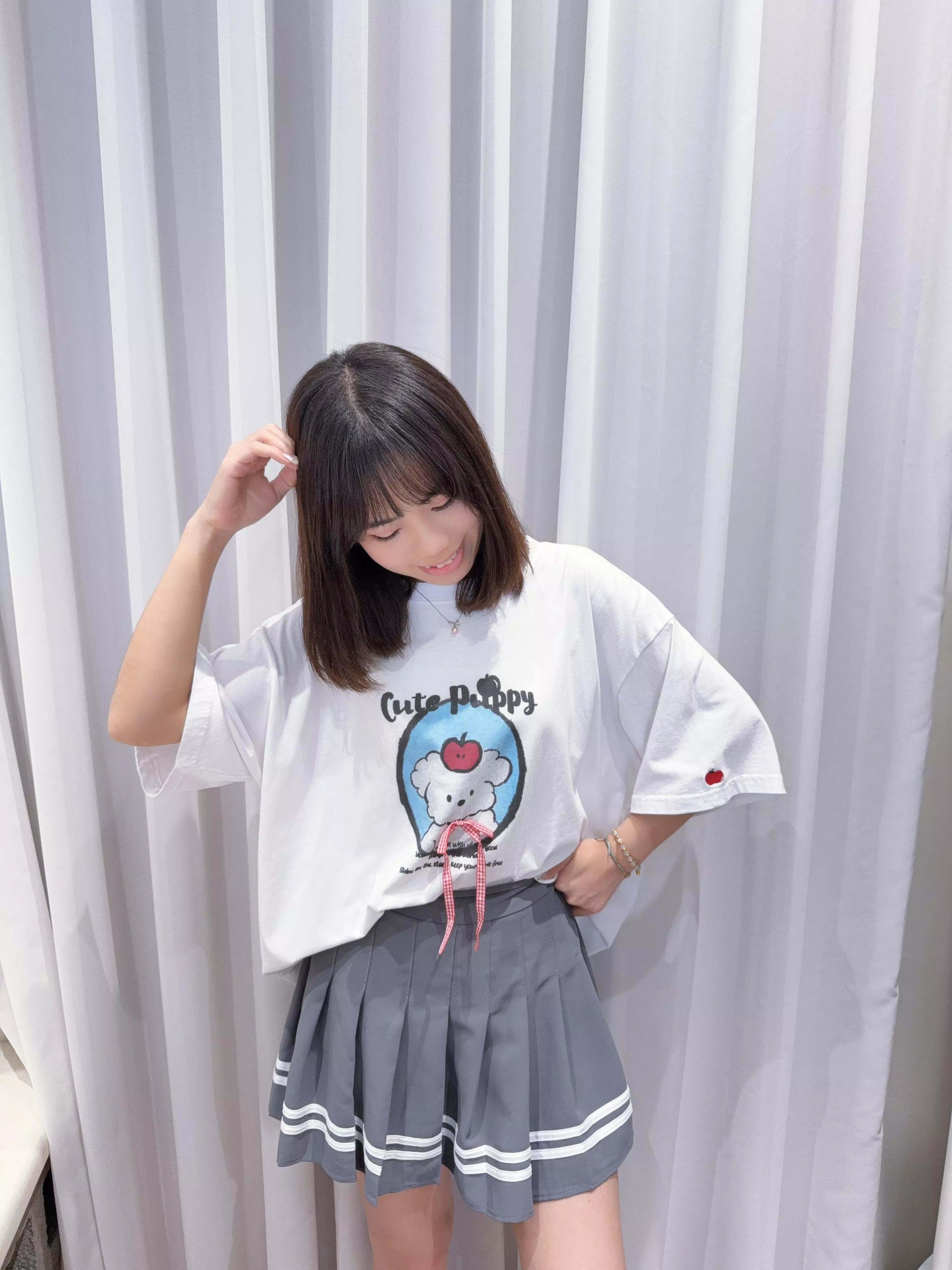 蝴蝶結蘋果狗狗Tee