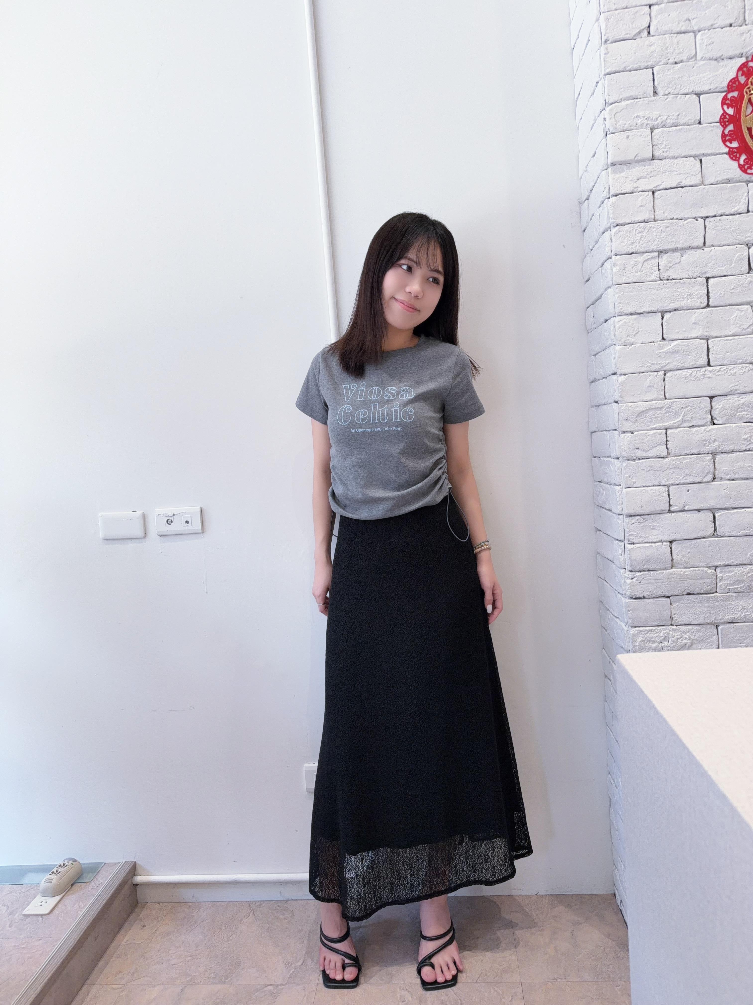絕美傘襬緹花長裙