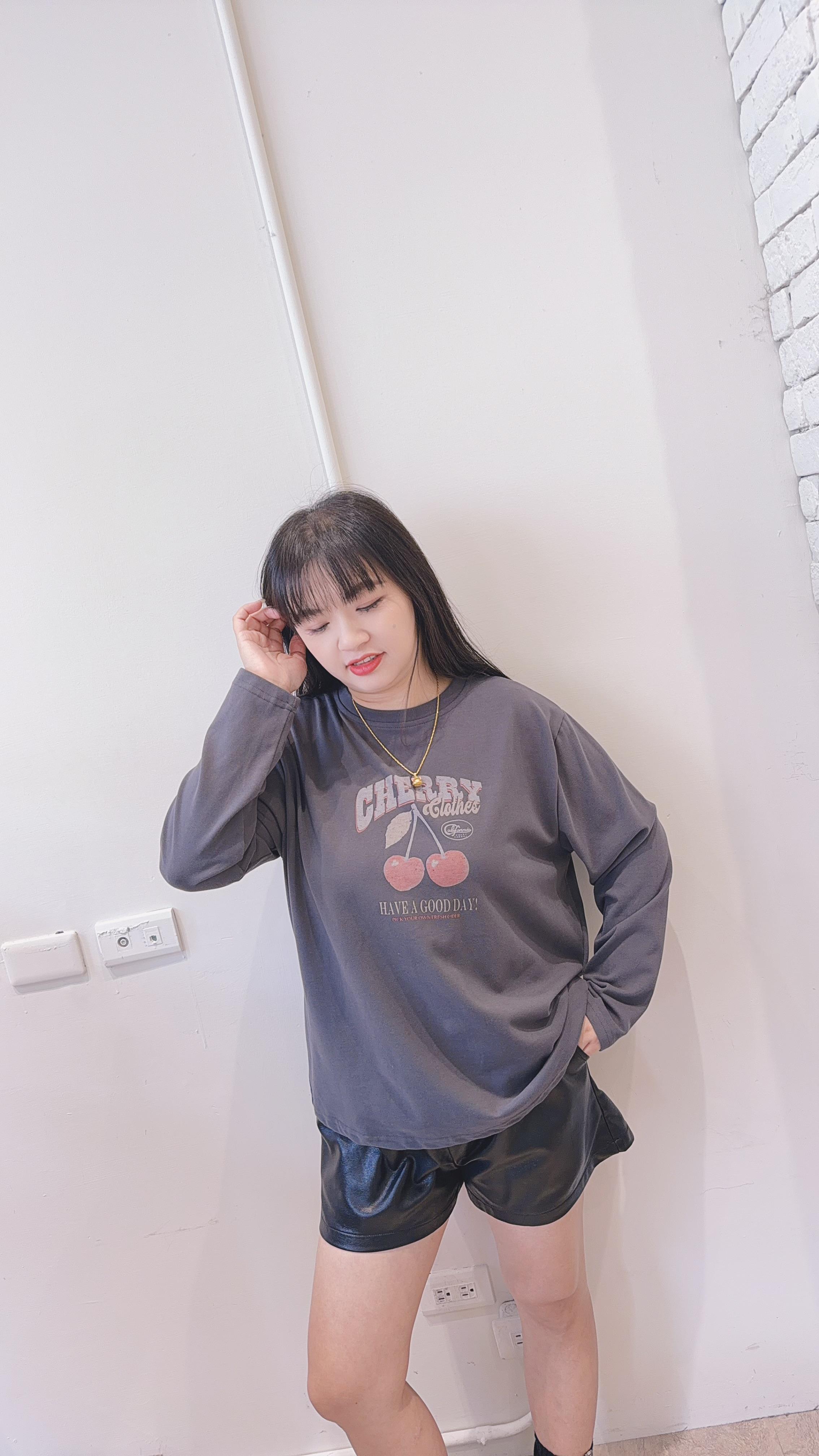 櫻桃印花長版Tee