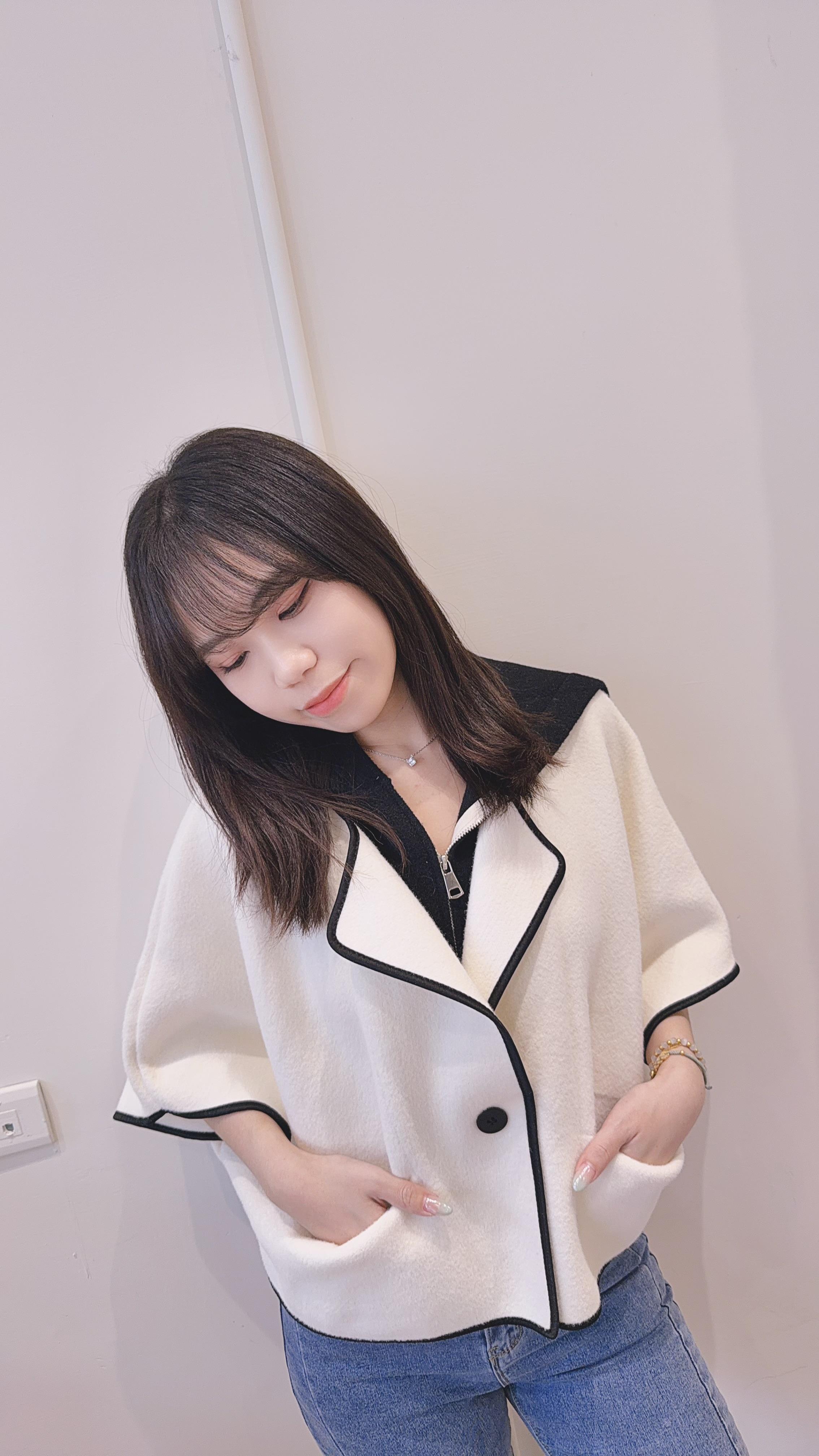 小香風假兩件外套