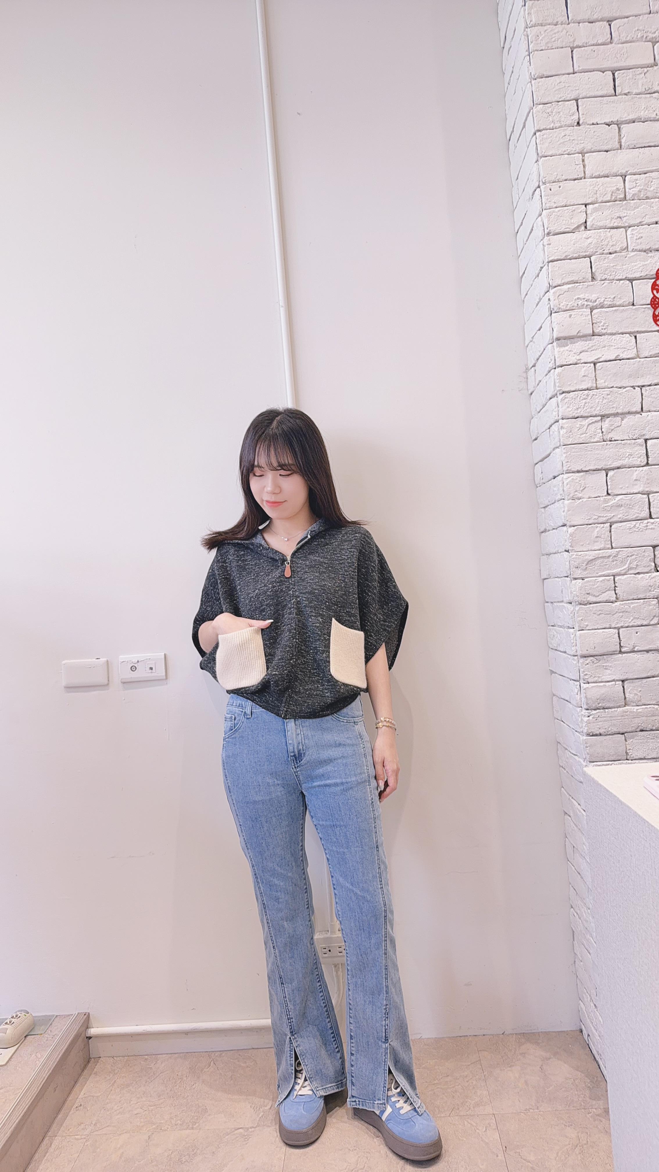 混色連帽斗篷外套