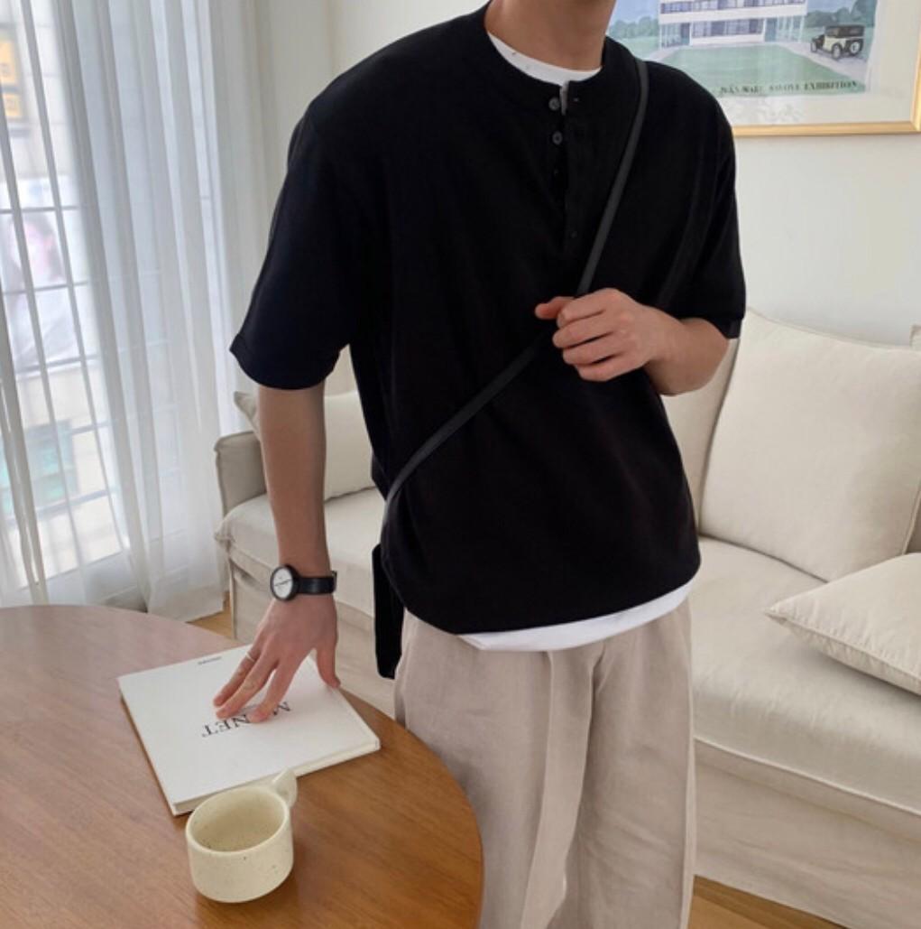 鈕釦設計薄針織上衣-6色