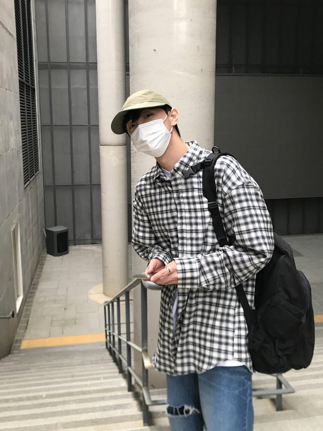 格紋亞麻襯衫-2色