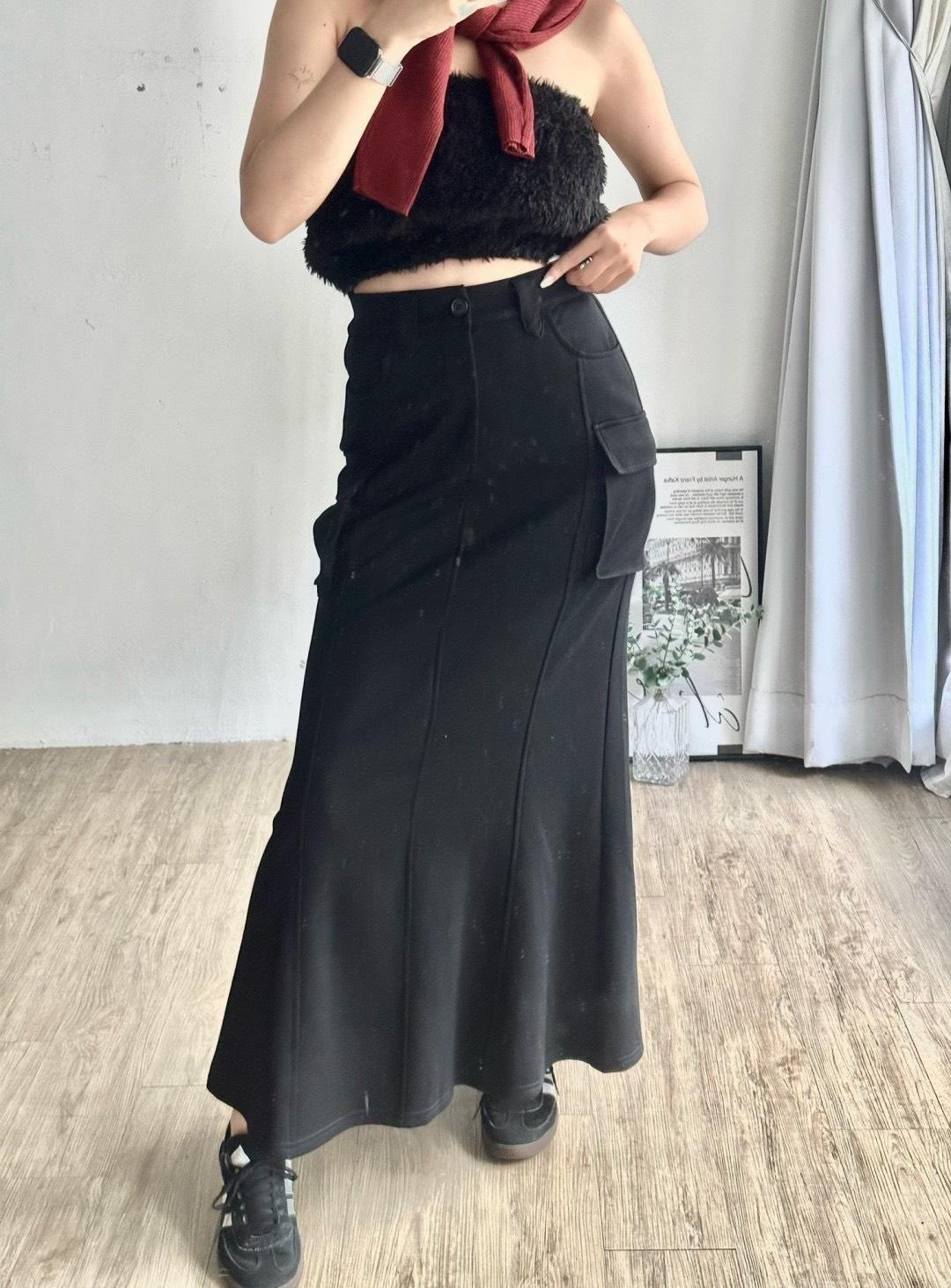 29003   獨家，魚尾開叉口袋長裙