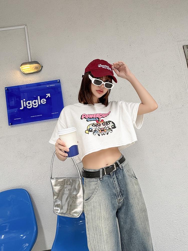 9620  獨家，巨Q小女警不修邊短T