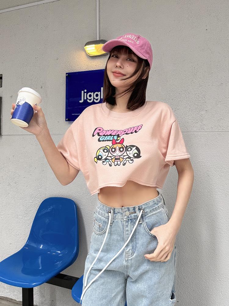 9620  獨家，巨Q小女警不修邊短T