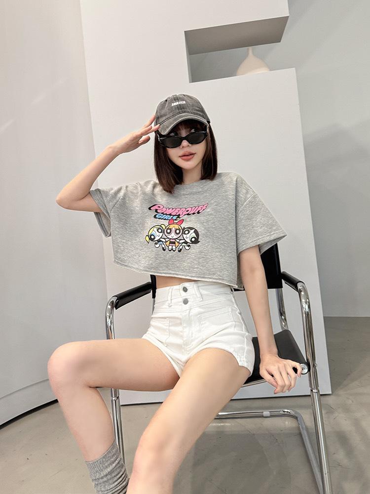 9620  獨家，巨Q小女警不修邊短T