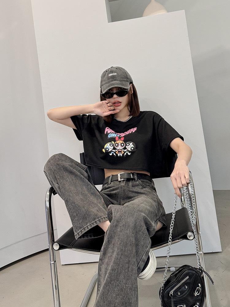 9620  獨家，巨Q小女警不修邊短T