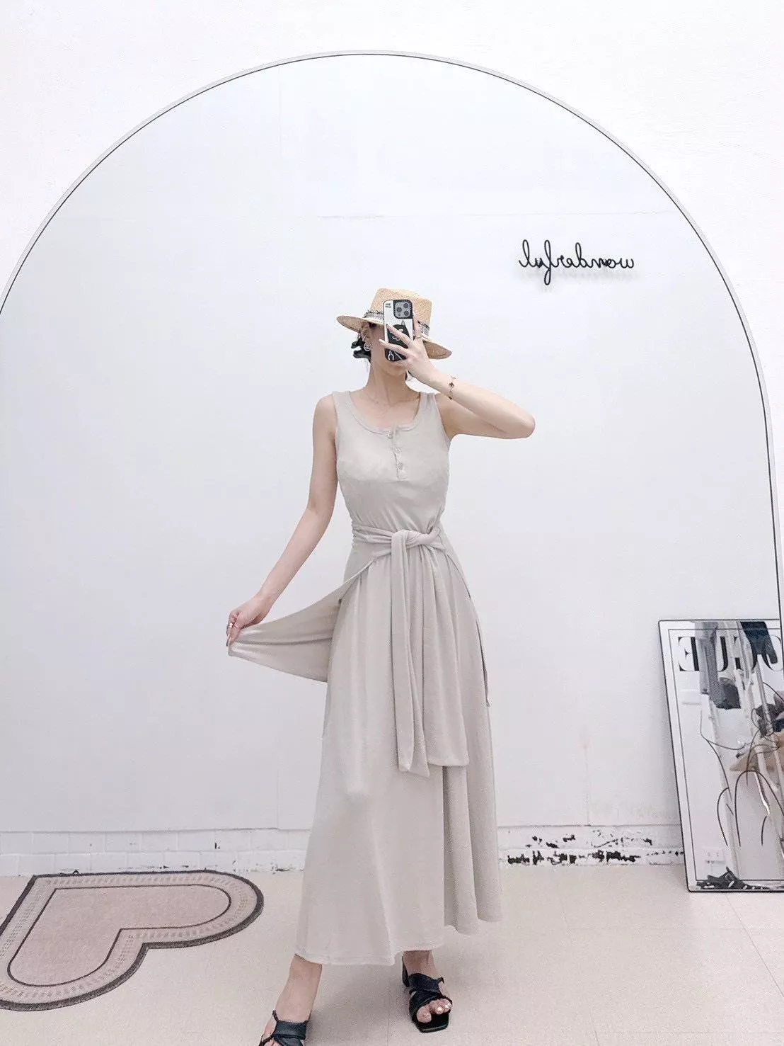 59214  方領排釦假2件綁帶上衣