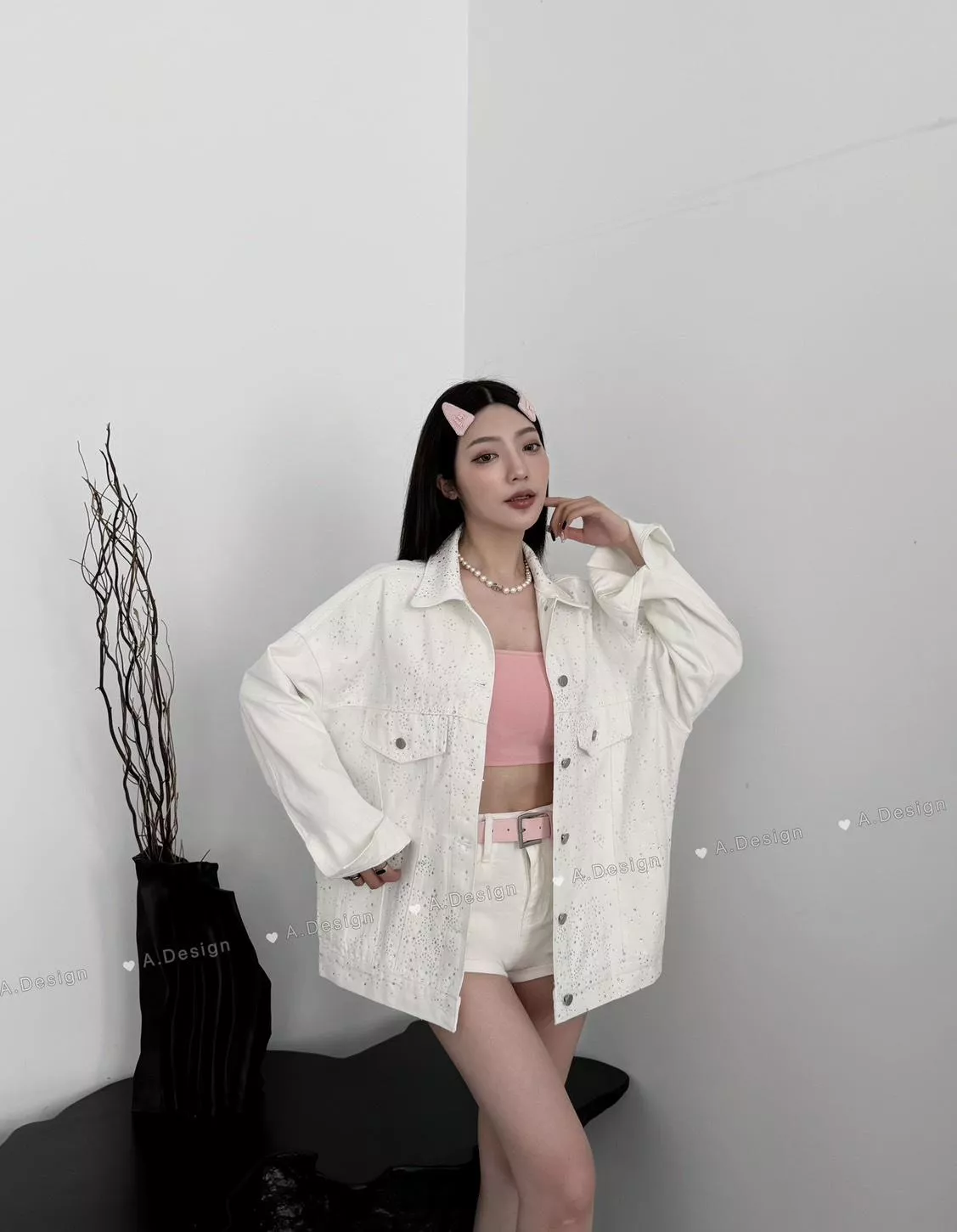 333   美式滿版燙鑽牛仔外套