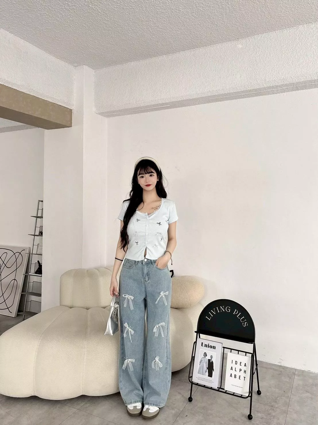 5009   蝴蝶結牛仔褲