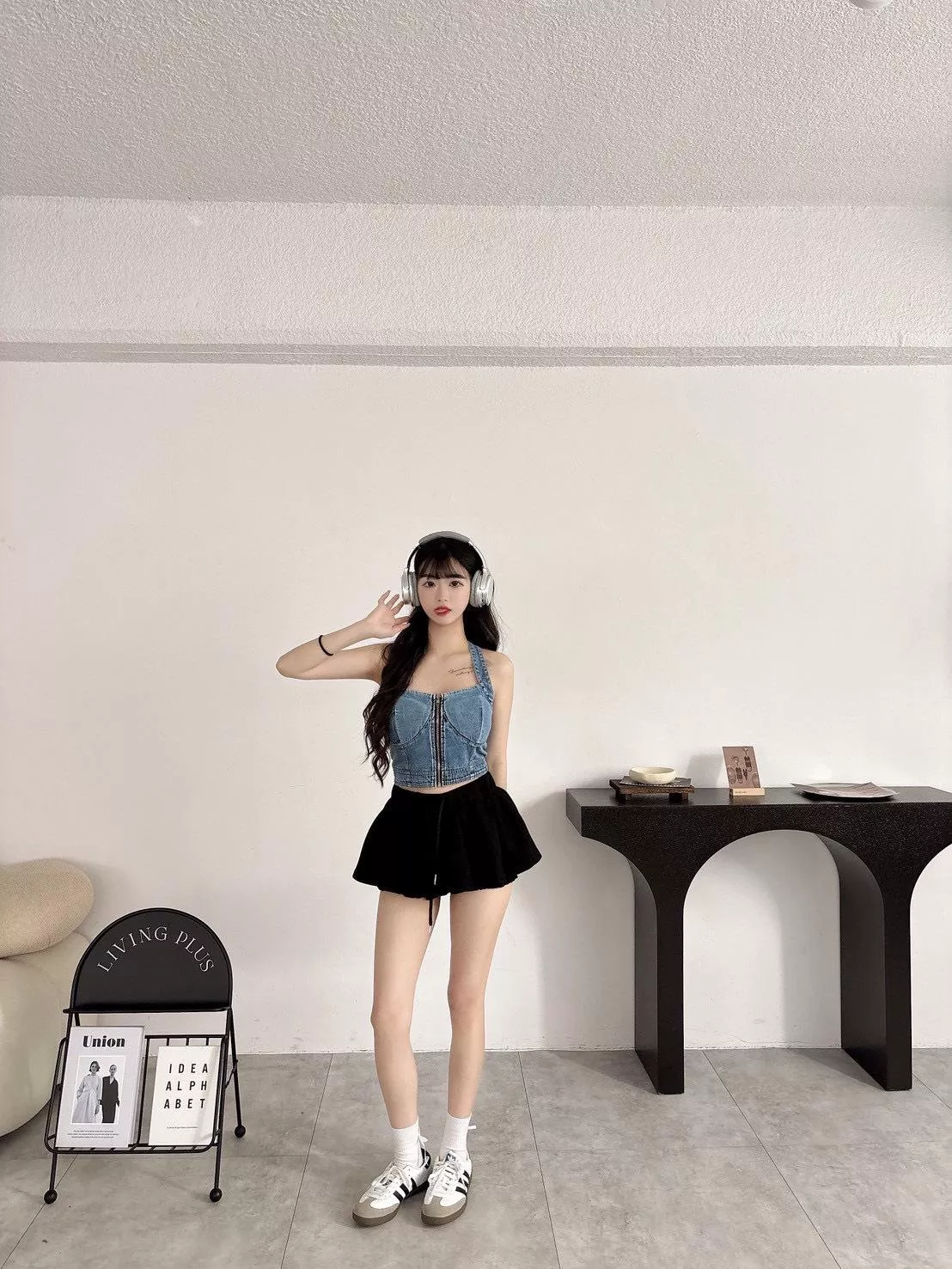 358   牛仔拉鍊背心