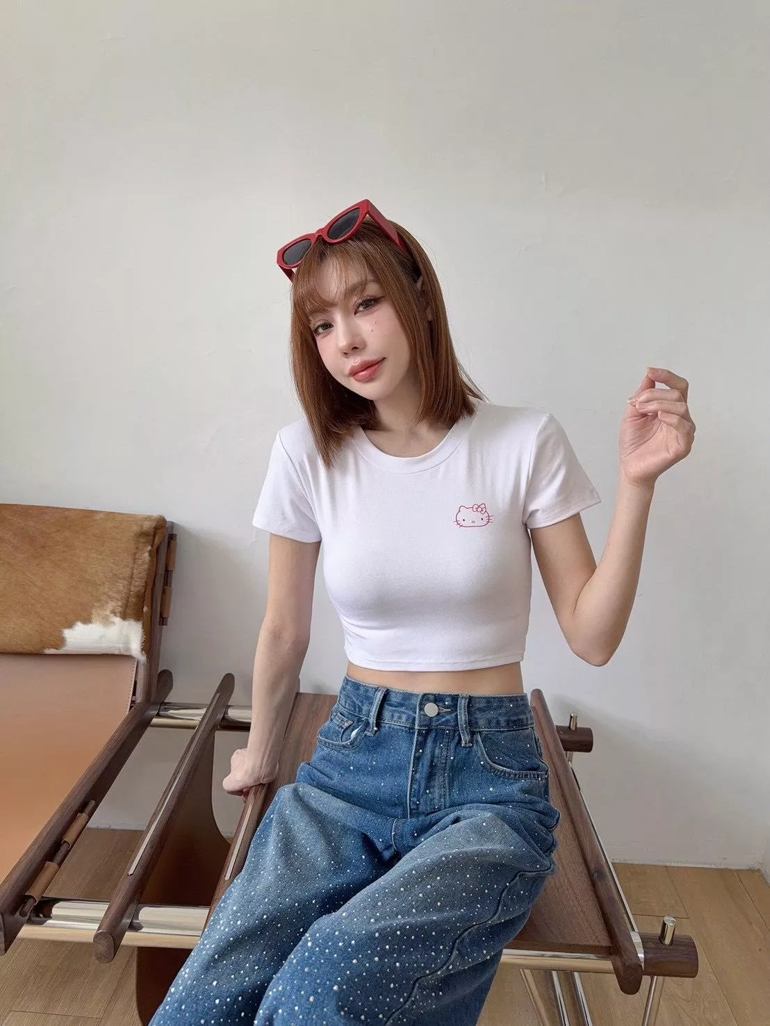 896   獨家，巨Q kitty 彈力短T