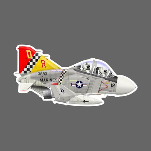 美國海軍陸戰隊第312戰鬥機中隊 棋盤 F-4 Q版 軍機 防水3M貼紙 尺寸 90mm