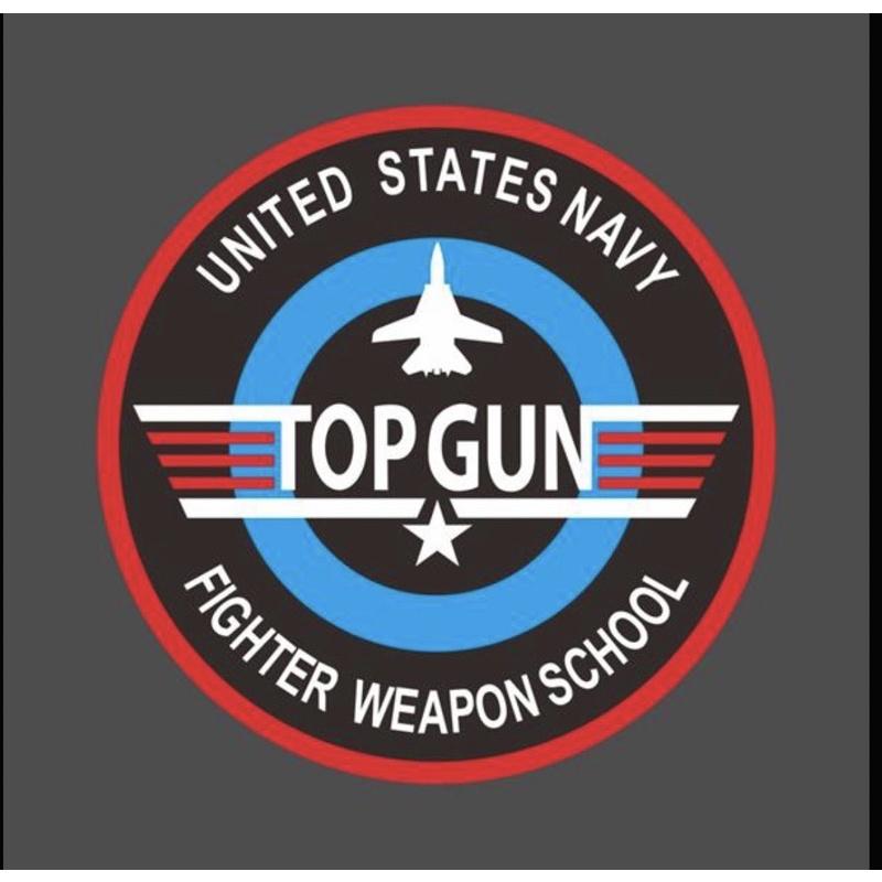 美國海軍戰鬥機武器學校 TOPGUN 捍衛戰士 軍機 圓形徽章  防水防曬3m貼紙 尺寸88mm