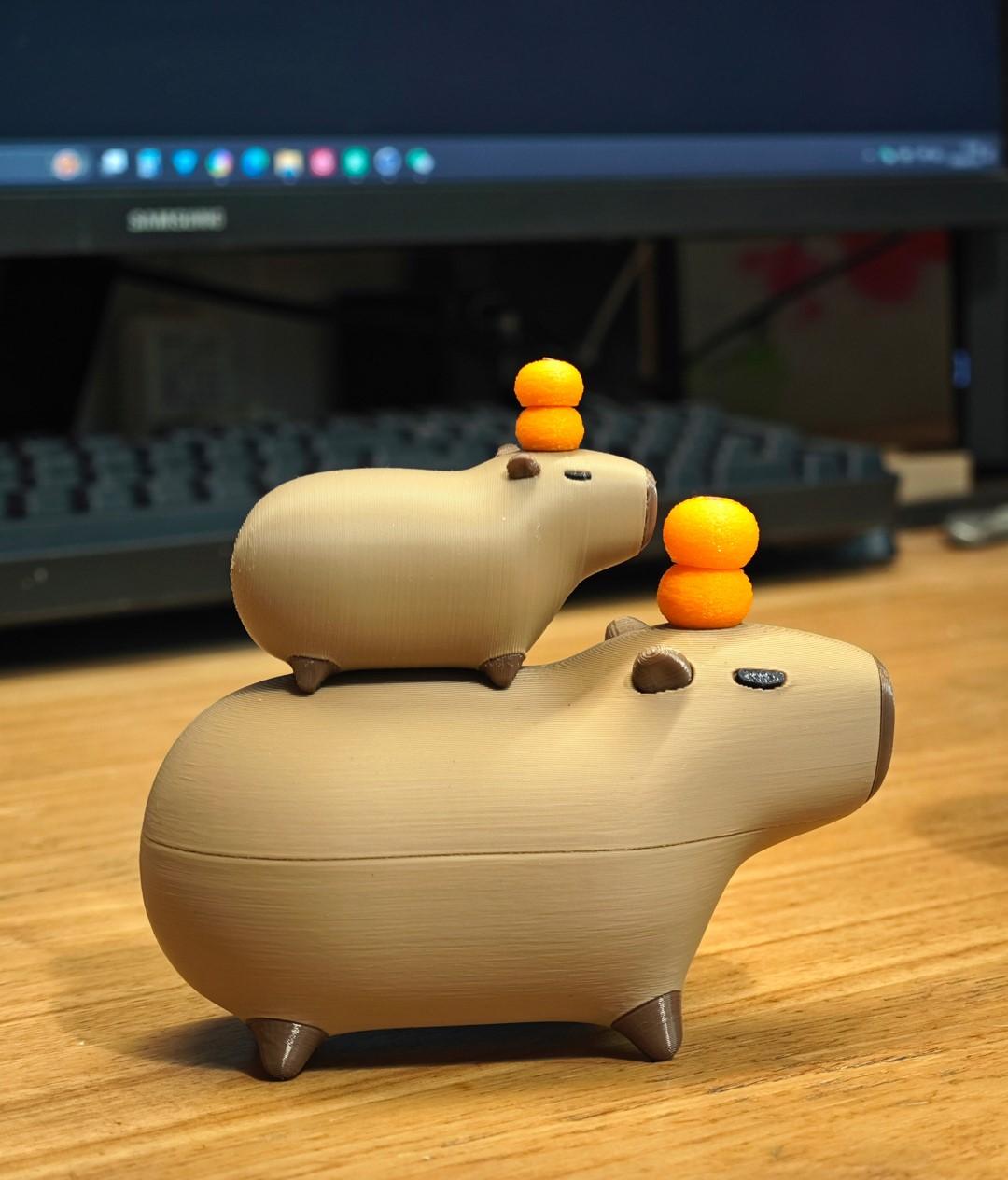 水豚君 疊疊樂 水豚公仔 磁吸三件組 3D列印 可愛的東西 小廢物 水豚君公仔 舒壓小物 解壓玩具