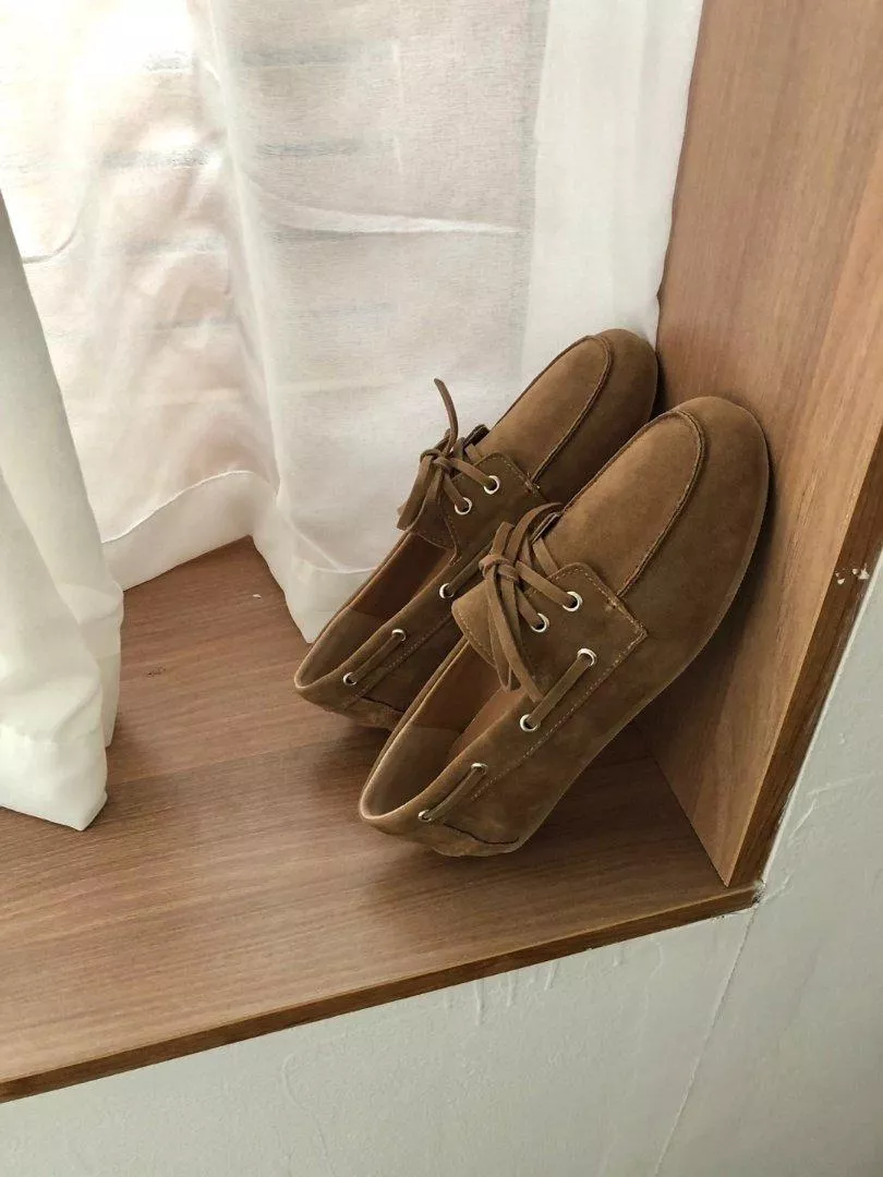 25P 韓國代購 麂皮 休閒鞋 樂福鞋