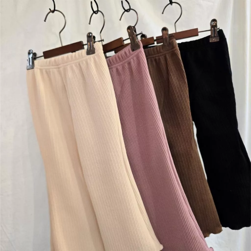 25P 韓國代購 荷葉邊 木耳邊 直條紋長褲