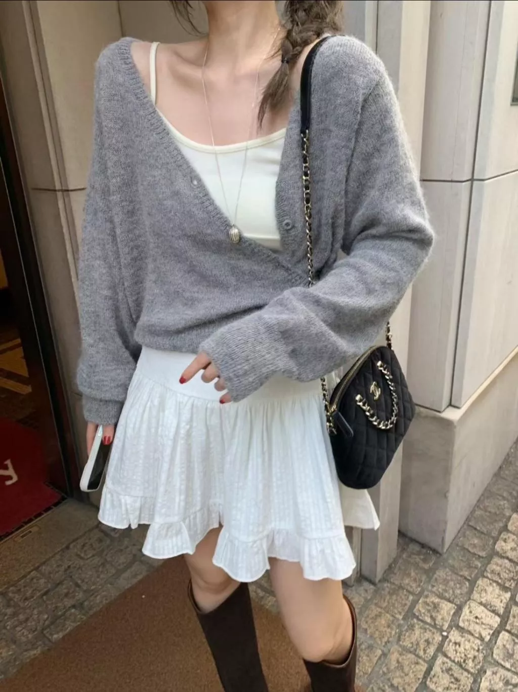 25P 韓國代購不規則針織外套