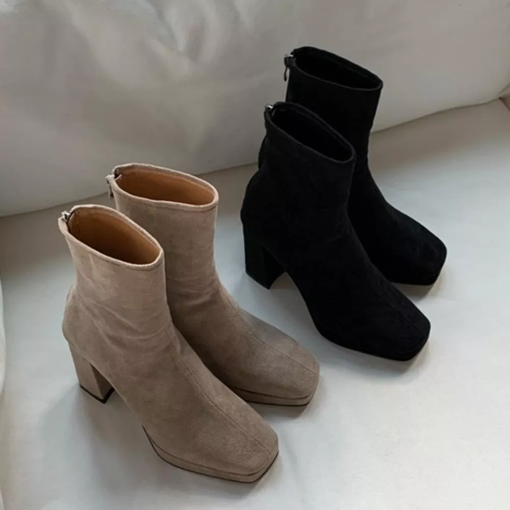 25K韓國代購氣質高跟短靴