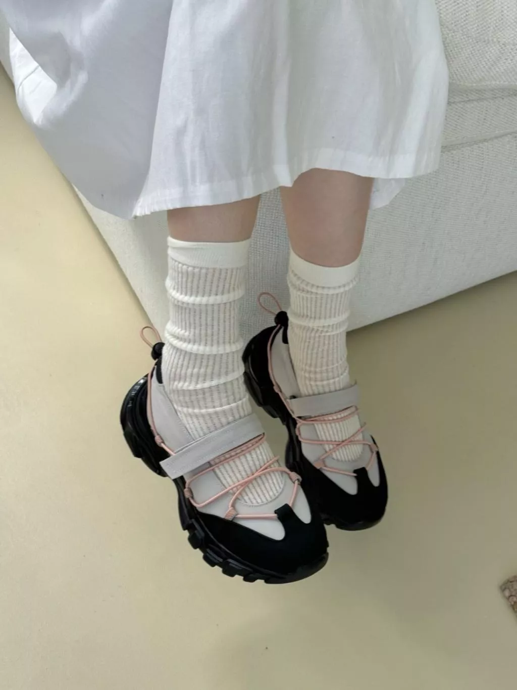 25K韓國代購綁帶厚底瑪莉珍老爹鞋