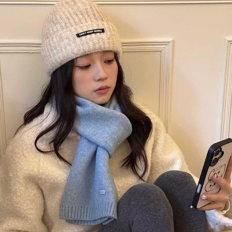 25K韓國代購小銀扣糖果色圍巾