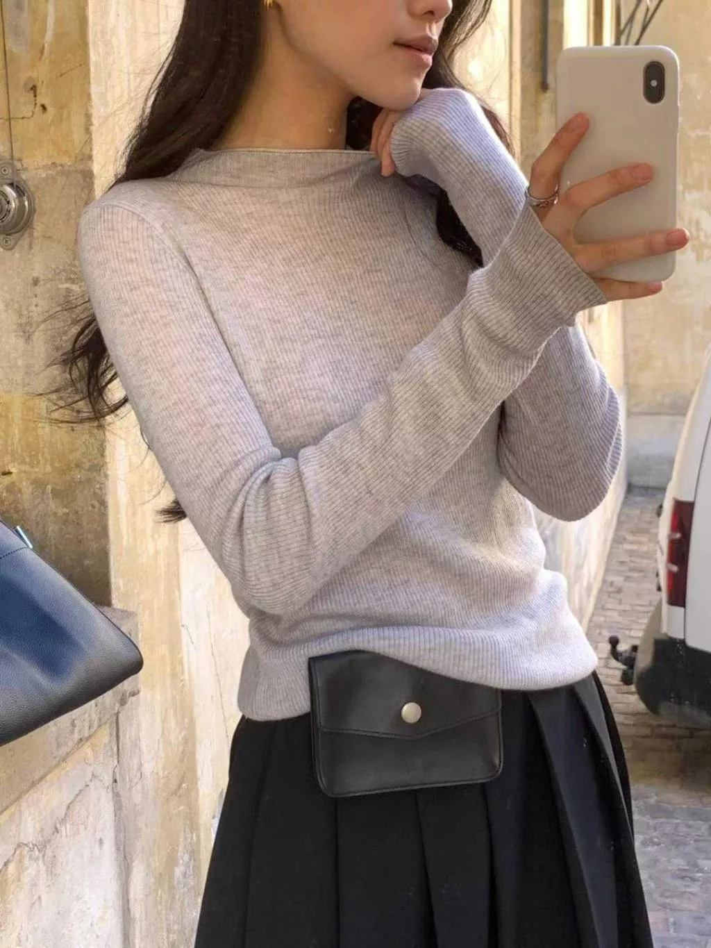 25K韓國製微領針織上衣