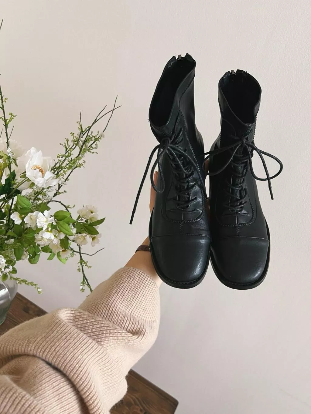 25K韓國代購Sketchinlove 麻糬繫帶彈性靴