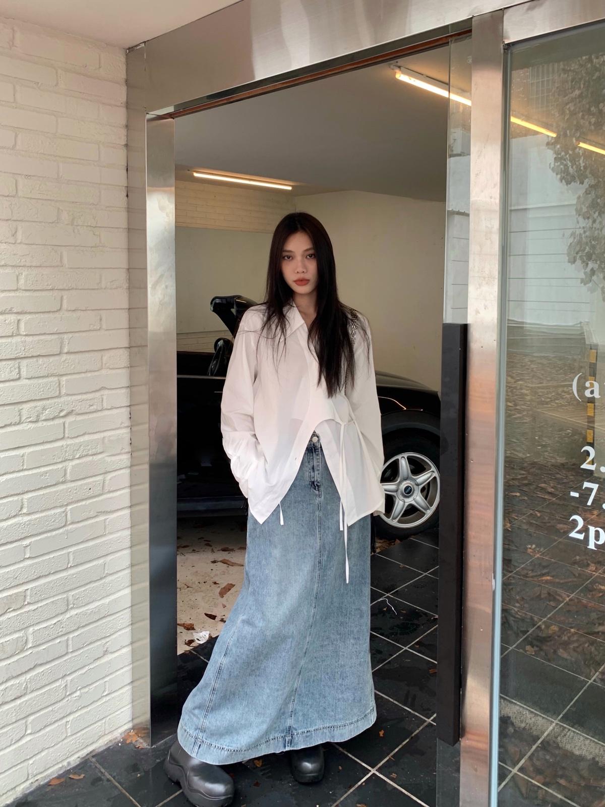 丨NNcomtw丨設計款斜釦不規則襯衫（不含披肩）