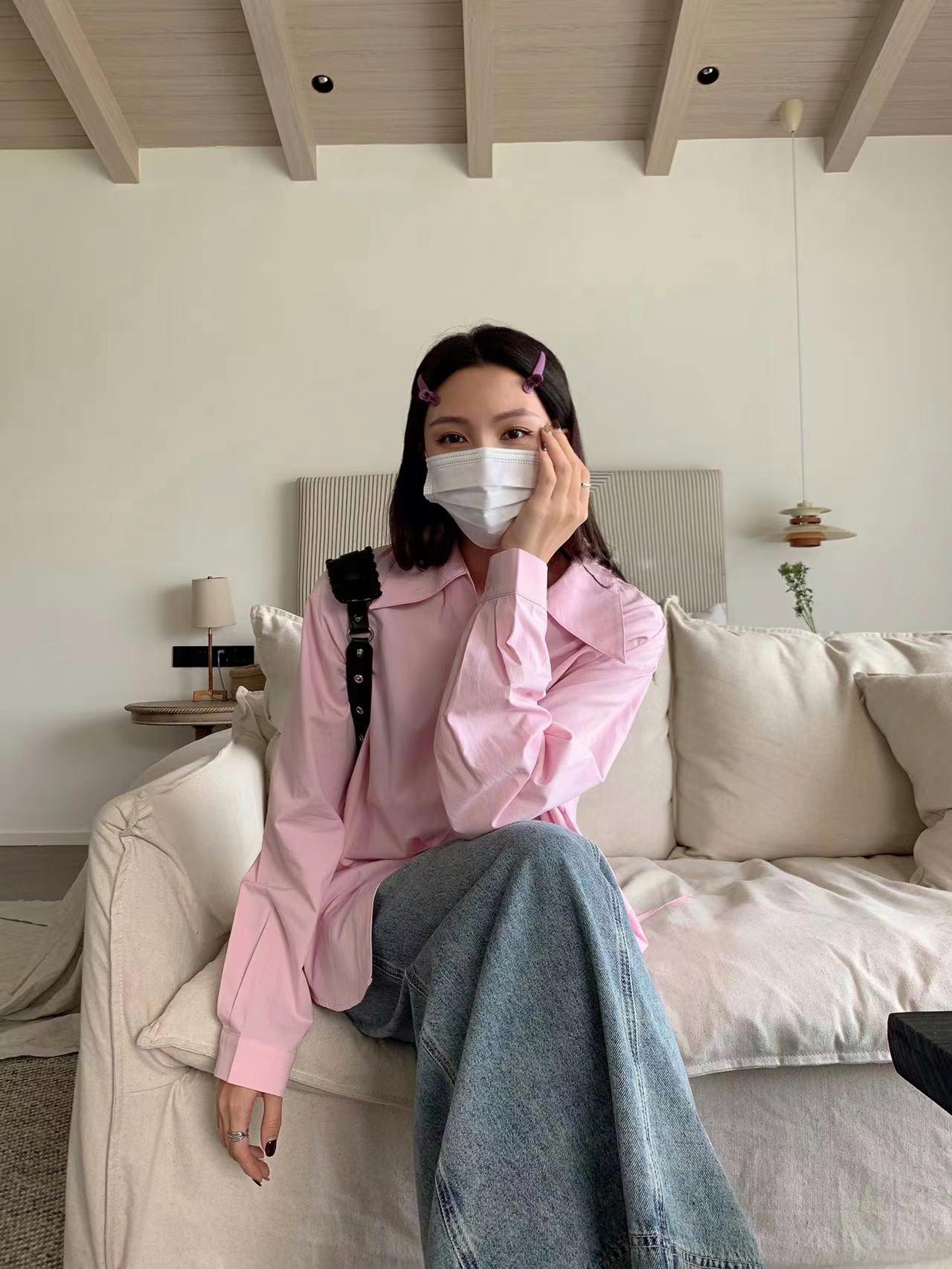 丨NNcomtw丨設計款斜釦不規則襯衫（不含披肩）