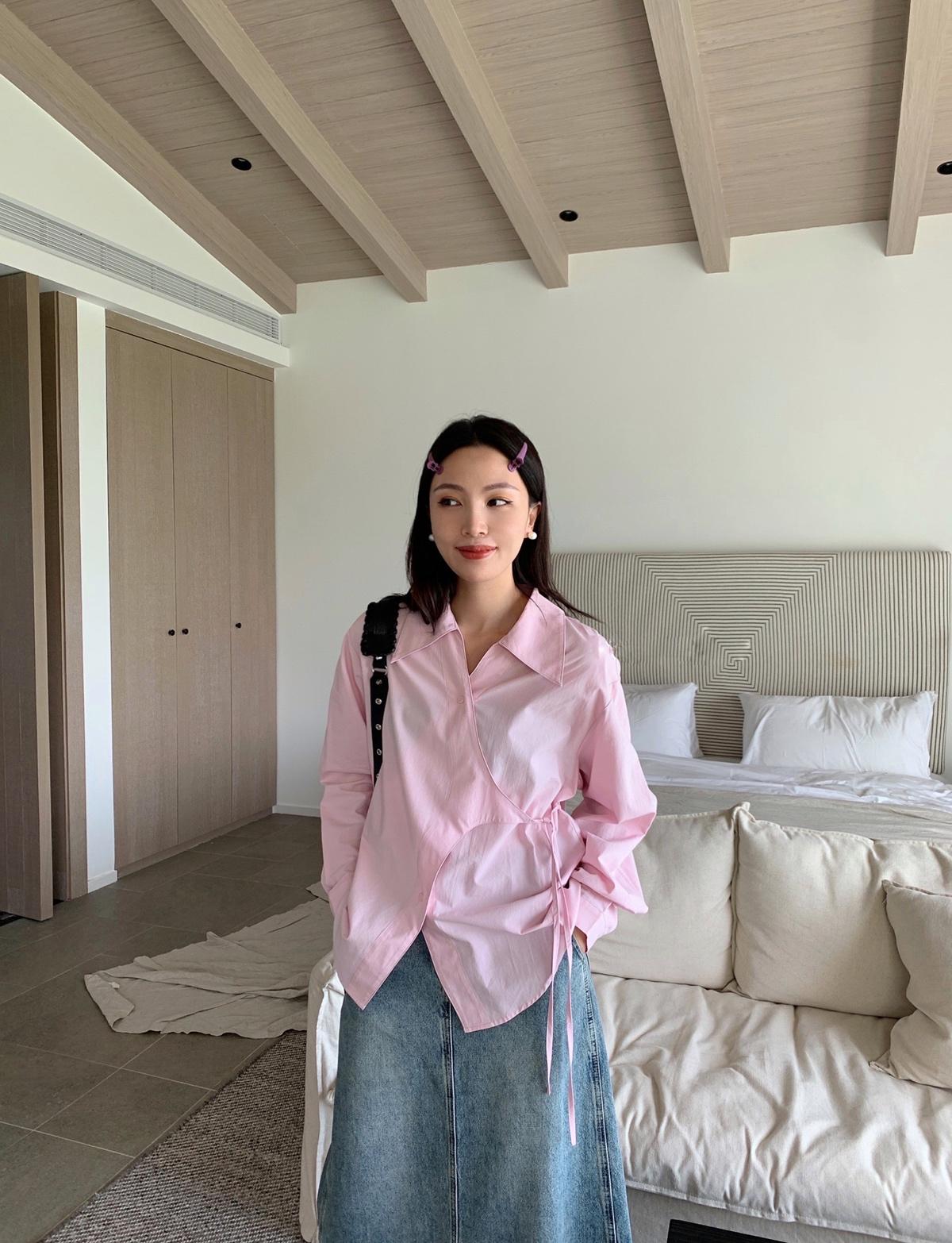 丨NNcomtw丨設計款斜釦不規則襯衫（不含披肩）