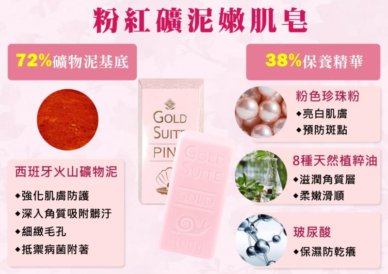 GOLD SUITE 粉紅礦泥嫩肌皂(100g)