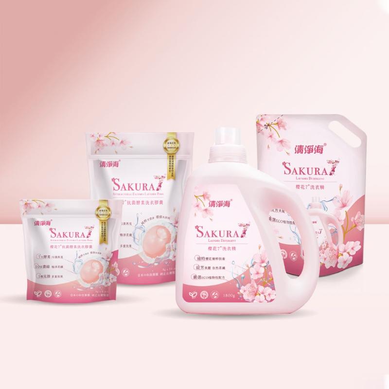 清淨海 櫻花7+ 抗菌酵素洗衣膠囊 遇見初櫻(8g*24顆/袋)