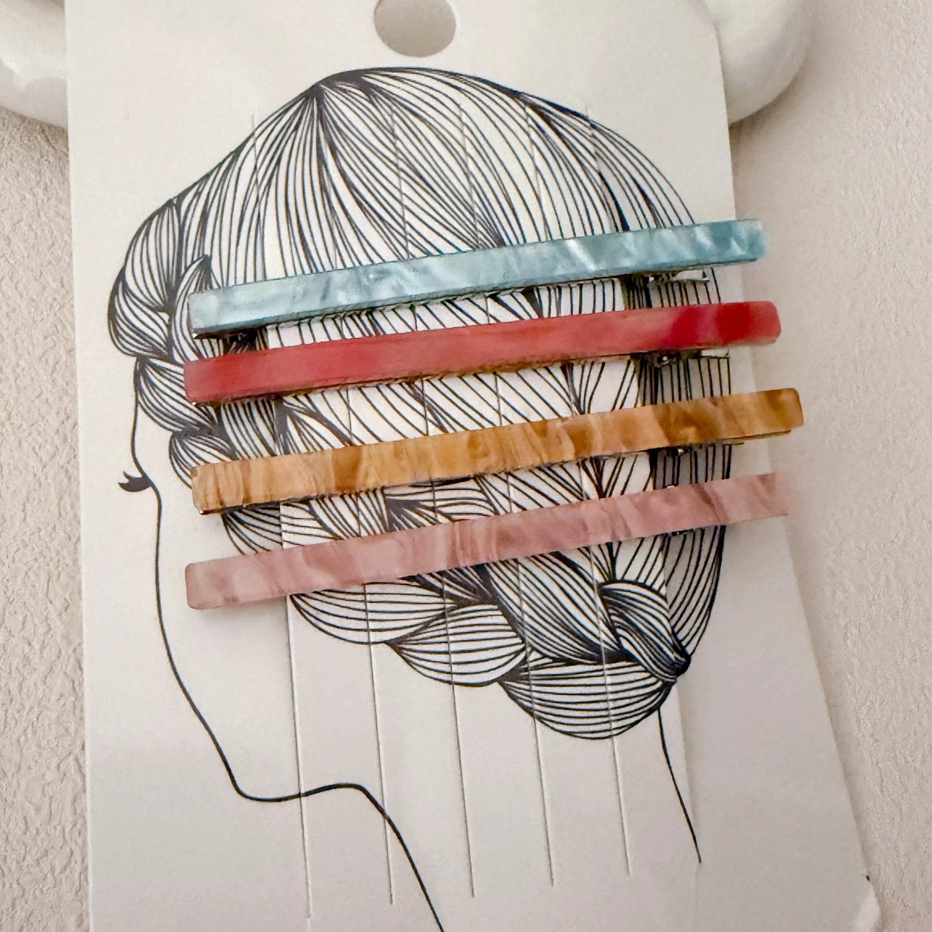 夢幻貝殼紋直條髮夾｜4入一組 HA001