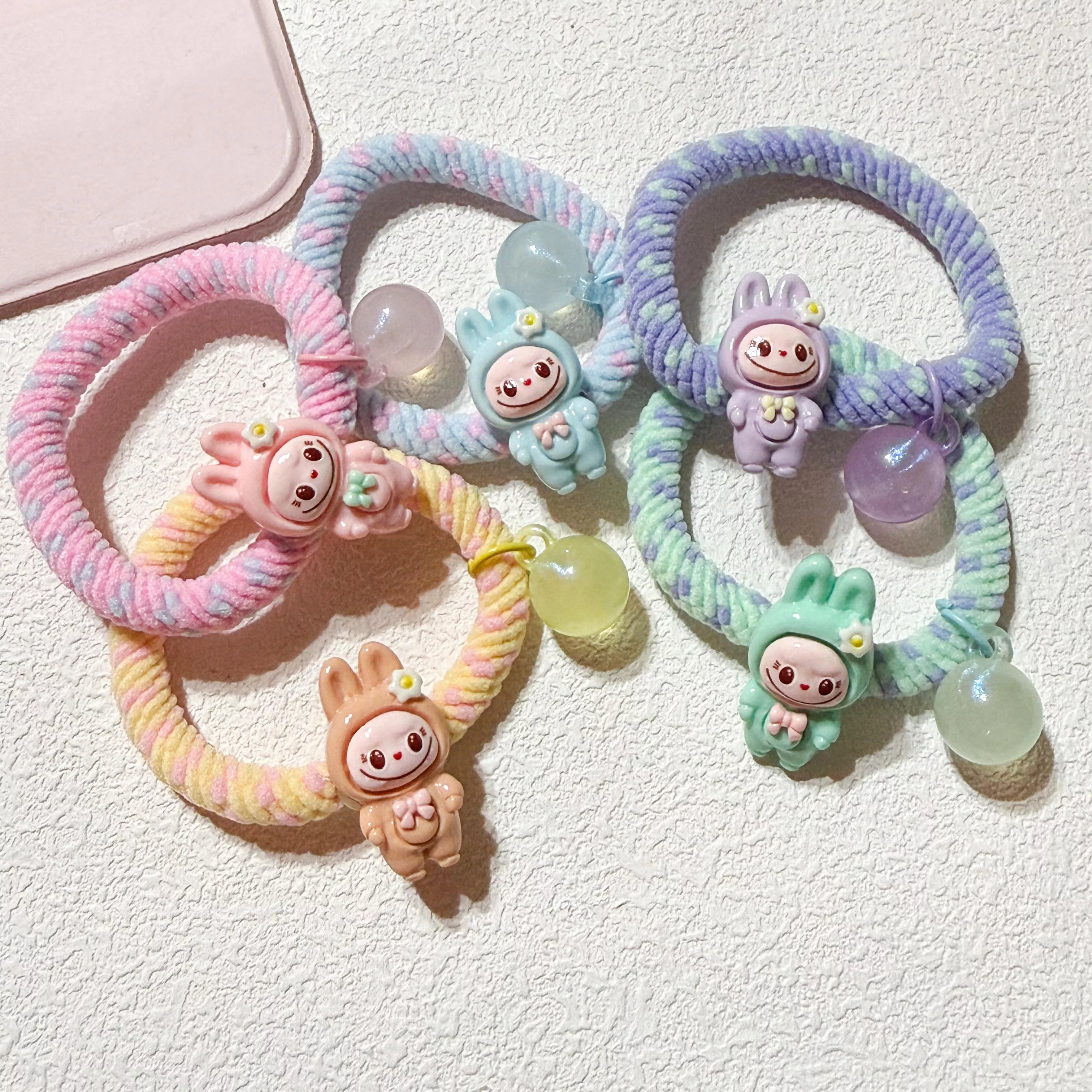 【拉布布兔兔守護圈】夢幻馬卡龍編織髮圈 HA007