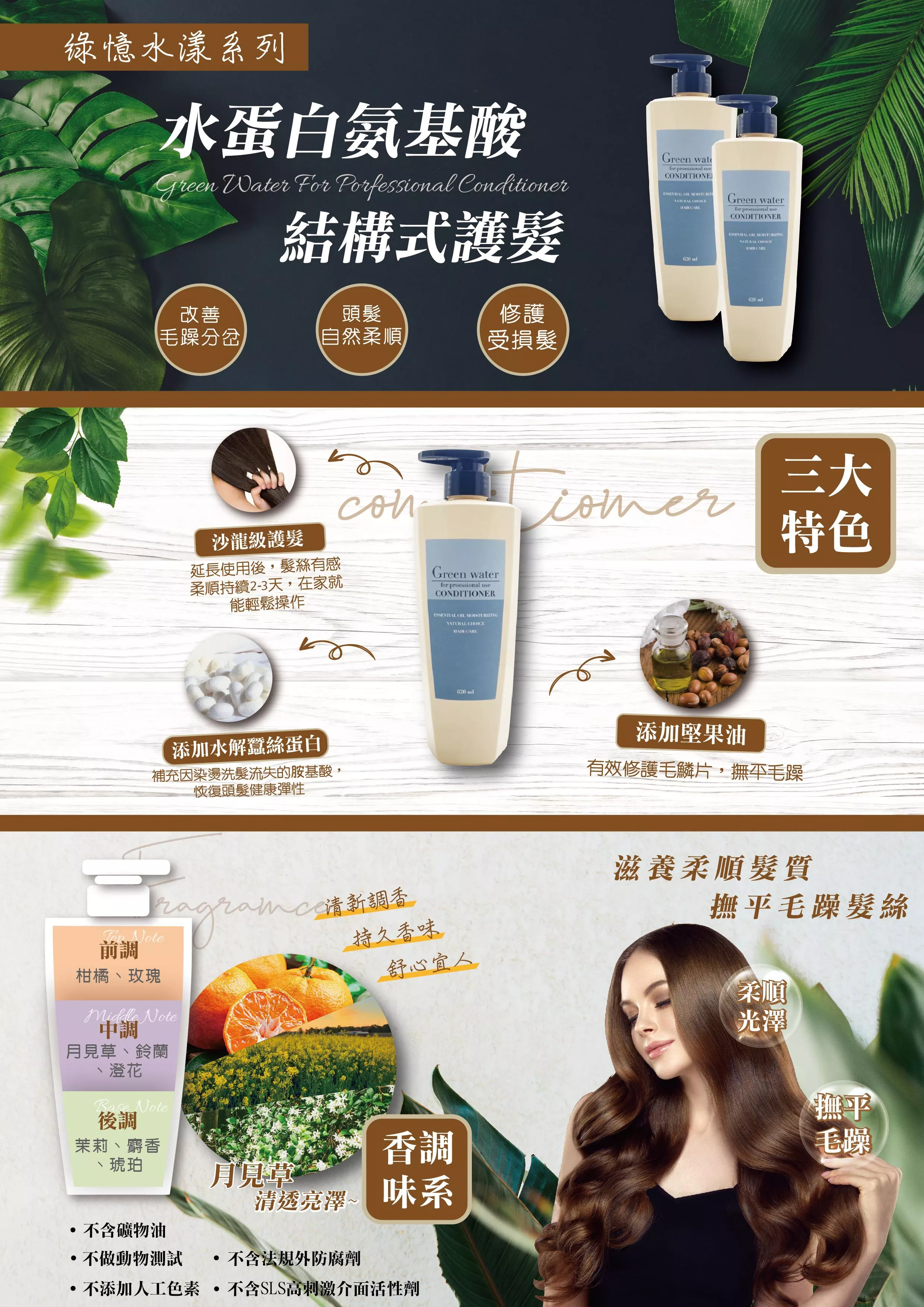 LYSY綠憶水漾 水蛋白胺基酸結構式護髮620ML