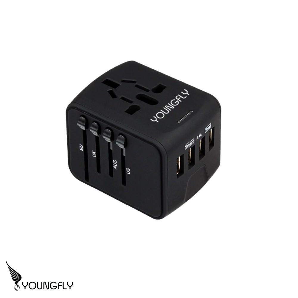 Youngfly 多口萬國充電器 YF-AD02  3USB孔充電器+Type-c孔 出國 旅行 充電器 轉接頭