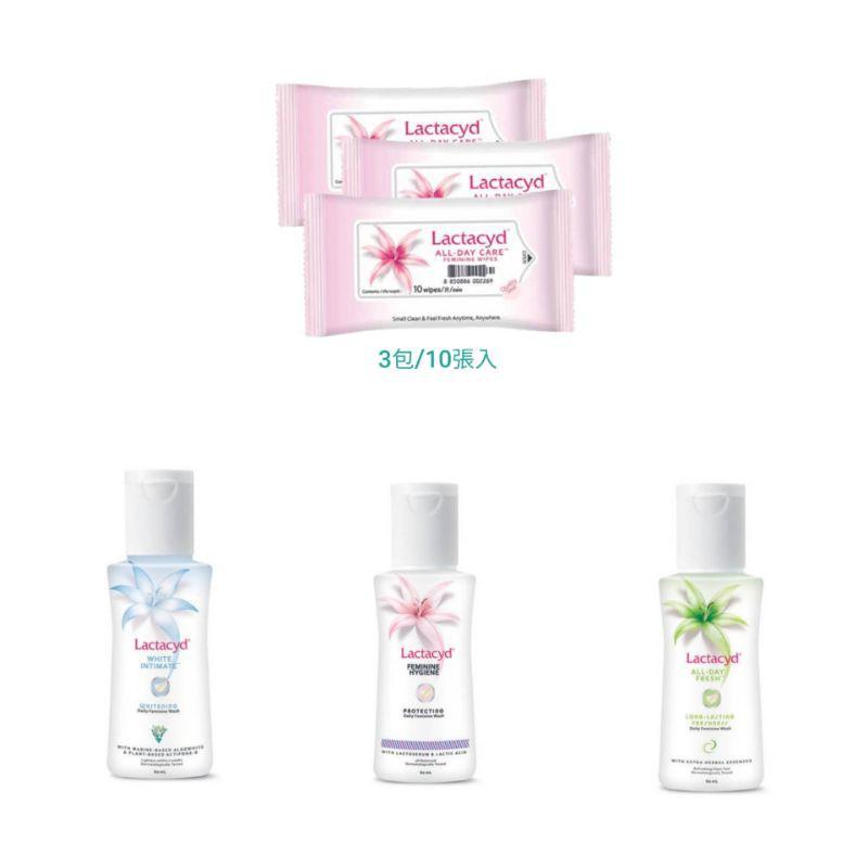 立朵舒女性潔淨露Lactacyd Femine Hygiene White Intimate60ml+潔淨紙巾3S