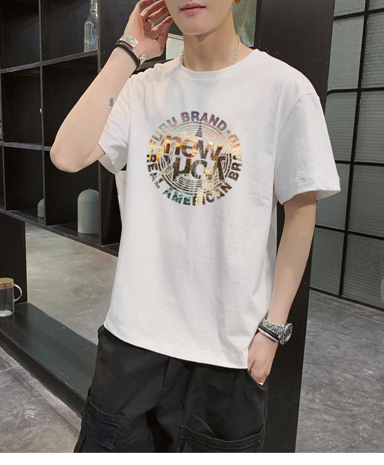 AZ23542 男士潮牌圓領T恤(兩色)