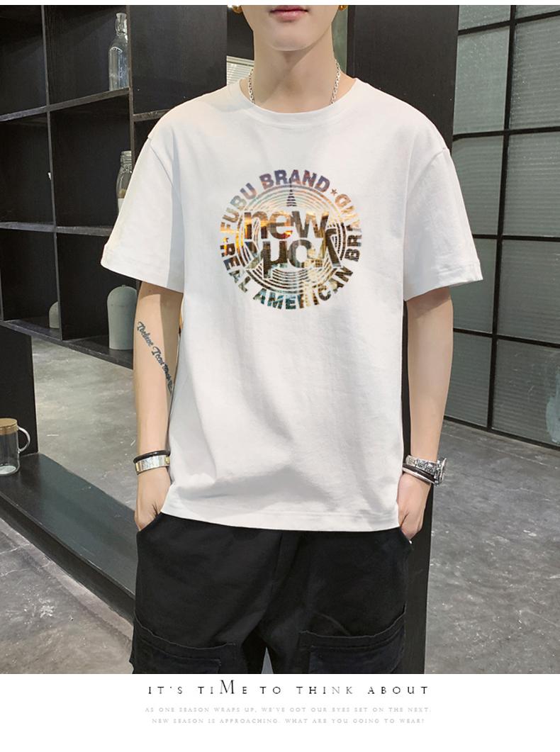 AZ23542 男士潮牌圓領T恤(兩色)