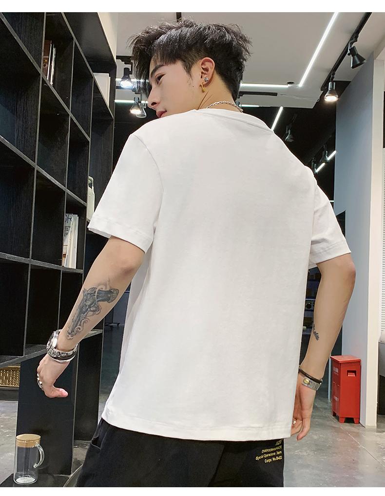 AZ23542 男士潮牌圓領T恤(兩色)