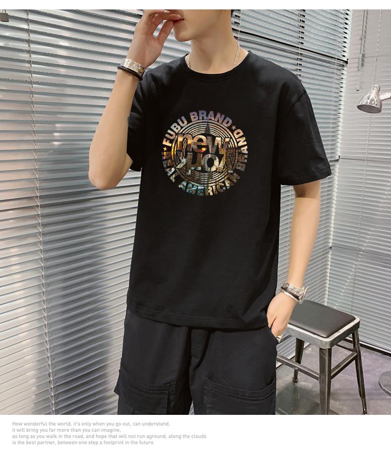 AZ23542 男士潮牌圓領T恤(兩色)