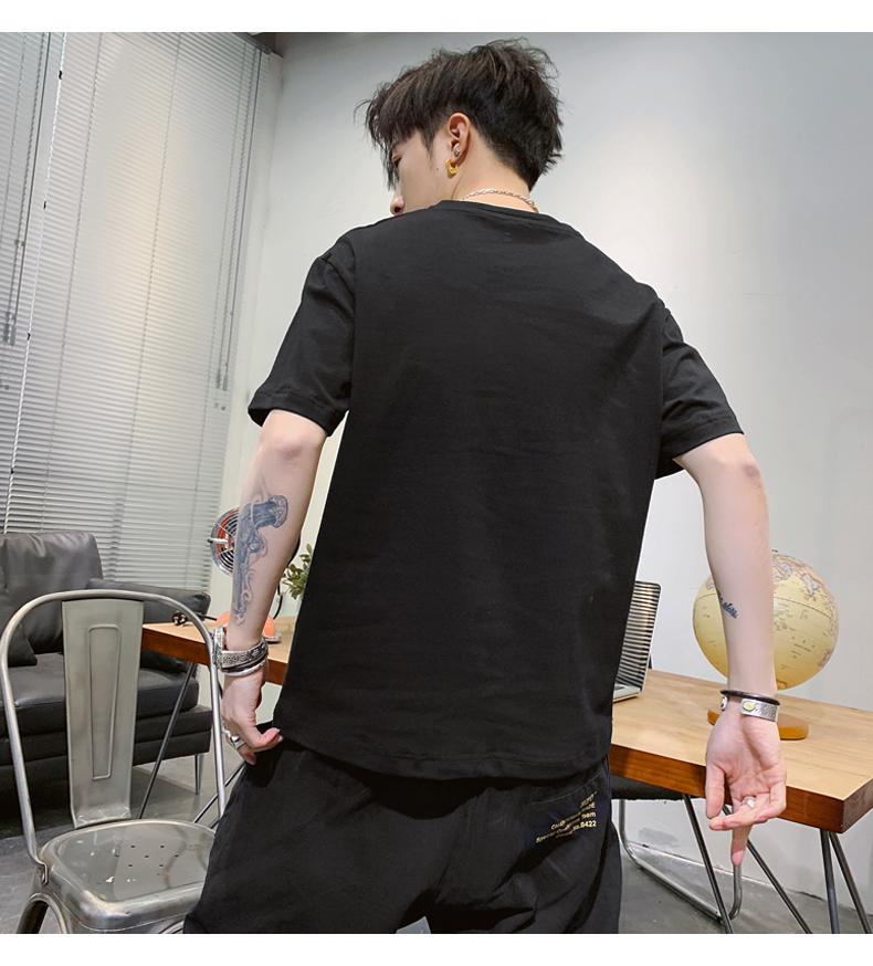 AZ23542 男士潮牌圓領T恤(兩色)