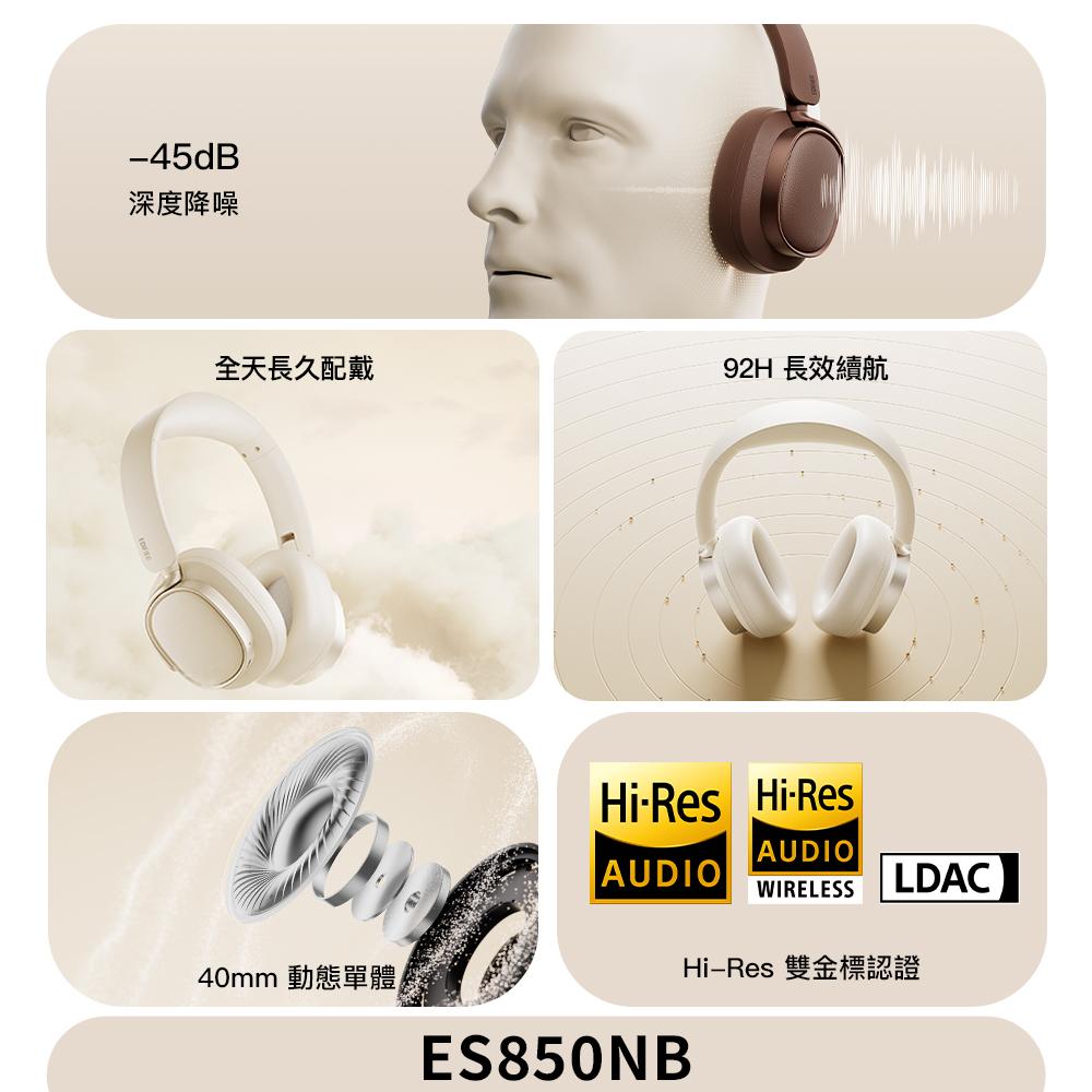 【EDIFIER 漫步者】ES850NB 無線降噪耳罩耳機